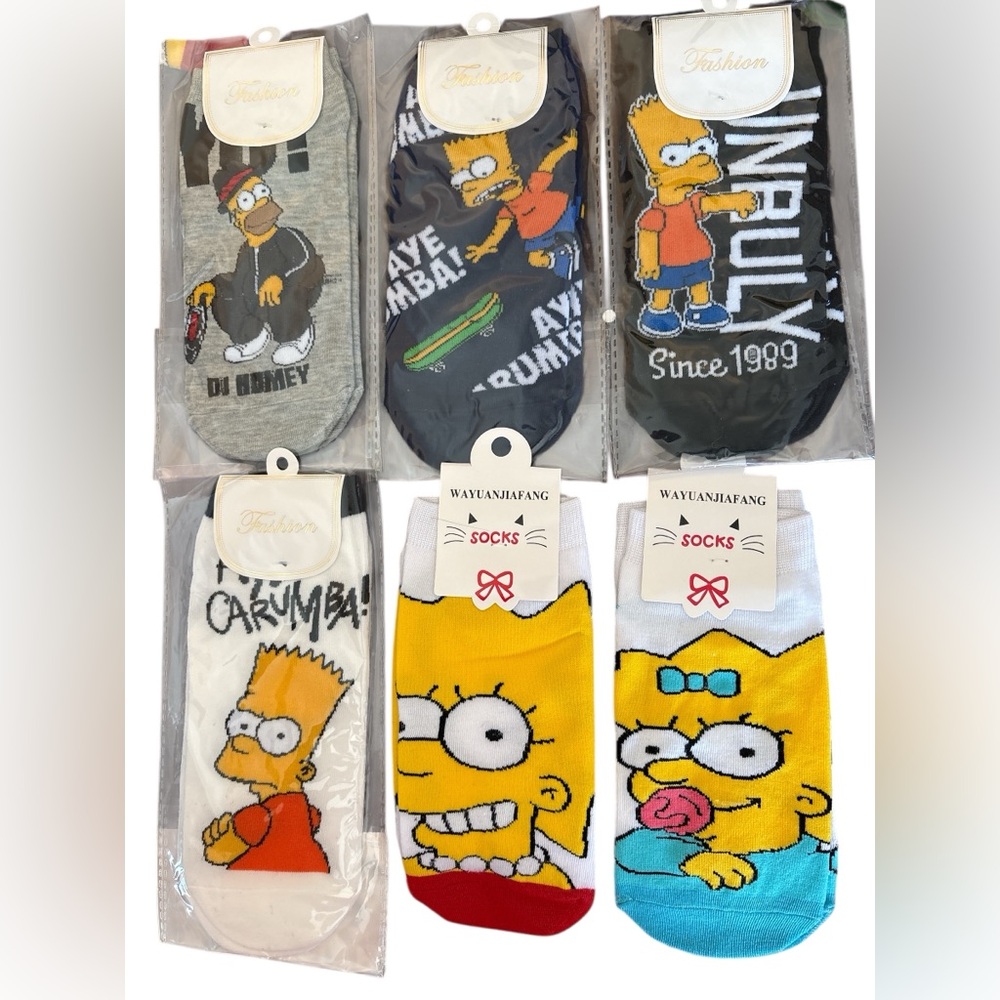 Simpson Cartoon Character Socks Fits Womens 4-10 EU 35-41